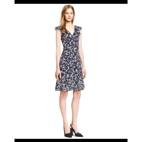 Tory Burch Dresses & Skirts - Tory Burch Marian Dress Sapphire Blue Thistle Sz 8 Womens Silk Designer Flutter